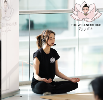 Yoga instructor relaxing